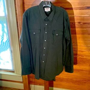 Pearl Snap Ruddock Shirts Green & Black Checked Long Sleeve